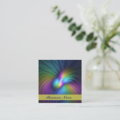 Kleurrijk met blauwe, moderne Abstracte fractale k Vierkante Visitekaartje (Staand voorkant)