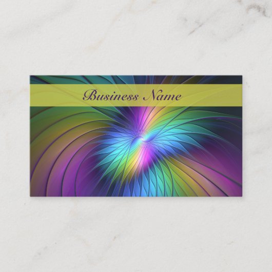 Kleurrijk met blauwe, moderne Abstracte fractale k Visitekaartje (Voorkant)