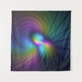 Kleurrijk met blauwe, moderne Abstracte fractale k Wandkleed (Voorkant (horizontaal))