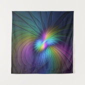 Kleurrijk met blauwe, moderne Abstracte fractale k Wandkleed (Voorkant)