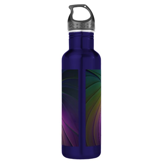 Kleurrijk met blauwe, moderne Abstracte fractale k Waterfles (Achterkant)
