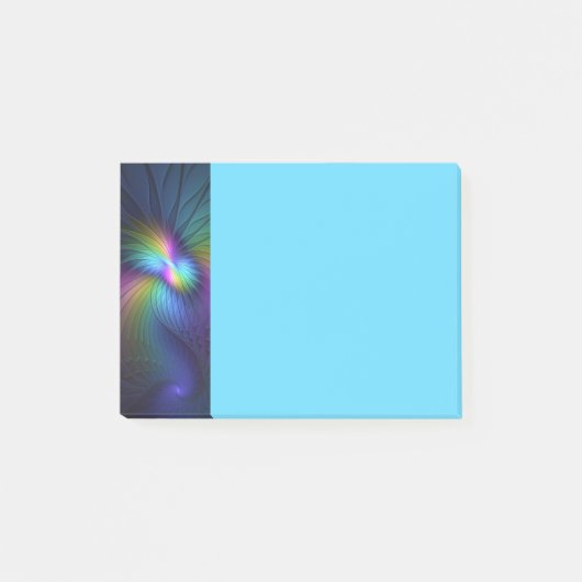 Kleurrijk met blauwe moderne abstracte fractale ku post-it® notes (Voorkant)