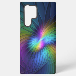 Kleurrijk met blauwe moderne abstracte fractale ku samsung galaxy hoesje