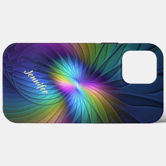 Kleurrijk met blauwe, moderne Abstracte fractale n Case-Mate iPhone Case (Achterkant (horizontaal))