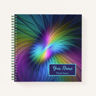 Kleurrijk met blauwe, moderne Abstracte fractale n Notitieboek