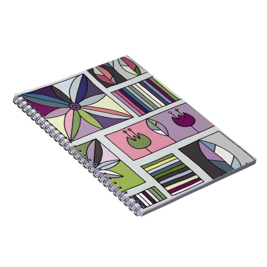  kleurrijk, met de hand getekend geometrisch patro notitieboek (Rechterzijde)