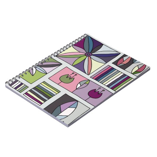  kleurrijk, met de hand getekend geometrisch patro notitieboek (Linkerzijde)