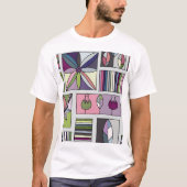  kleurrijk, met de hand getekend geometrisch patro t-shirt (Voorkant)