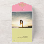 Kleurrijk met gouden bruiloft all in one uitnodiging (Buitenkant)