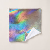 Kleurrijk metallisch regenboogfaux holografisch pa bad handdoek (Wasdoekje)