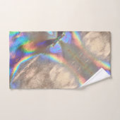 Kleurrijk metallisch regenboogfaux holografisch pa bad handdoek (Handdoek)