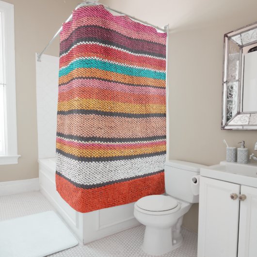 Kleurrijk mexicaan, peruviaans oppervlak van tapij douchegordijn (In situ)