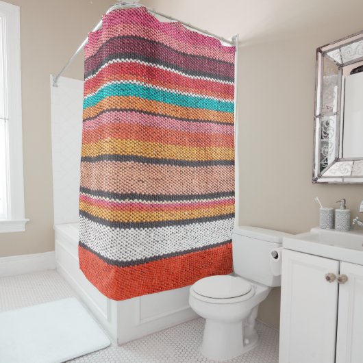 Kleurrijk mexicaan, peruviaans oppervlak van tapij douchegordijn (In situ)