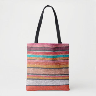 Kleurrijk mexicaan, peruviaans oppervlak van tapij tote bag
