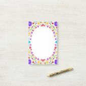 Kleurrijk Mexicaans Bloemenkader Fiesta Post-it® Notes (Op bureau)