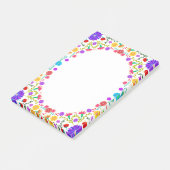 Kleurrijk Mexicaans Bloemenkader Fiesta Post-it® Notes (Schuin)