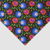 Kleurrijk Mexicaans Bloemmotief Elegant Krachten Tissuepapier (Detail)