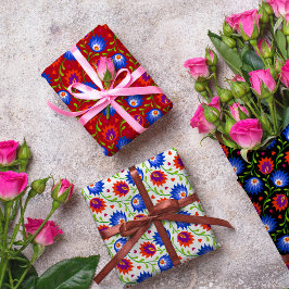 Kleurrijk Mexicaans Bloempatroon Elegant Krachtig Inpakpapier Vel