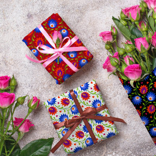 Kleurrijk Mexicaans Bloempatroon Elegant Krachtig Inpakpapier Vel