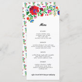 Kleurrijk Mexicaans borduurdiner Menu (Voorkant / Achterkant)