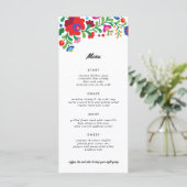 Kleurrijk Mexicaans borduurdiner Menu (Staand voorkant)