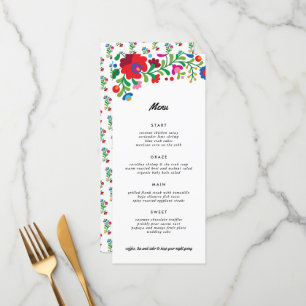 Kleurrijk Mexicaans borduurdiner Menu