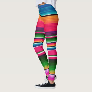 Kleurrijk Mexicaans Deken Regenboog Spaans Stof Leggings