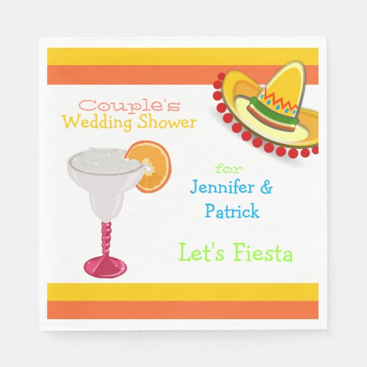 Kleurrijk Mexicaans Feest Koppel Bruids Shower Servet (Voorkant)