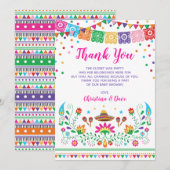 Kleurrijk Mexicaans Feest Na Niet Je Gemiddelde Ba Bedankkaart (Voorkant / Achterkant)