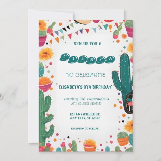 Kleurrijk Mexicaans feest verjaardag Kaart (Voorkant)