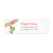 Kleurrijk Mexicaans Fiesta Baby shower Adres Etiket (Voorkant)