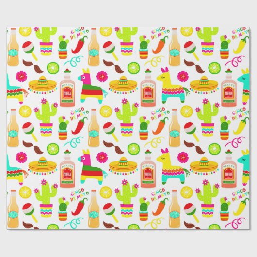 Kleurrijk Mexicaans Fiesta inpakpapier (Vlak)