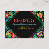 Kleurrijk Mexicaans huwelijksregister  Informatiekaartje (Voorkant)