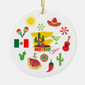 Kleurrijk Mexicaans Kerstornament Keramisch Ornament (Voorkant)