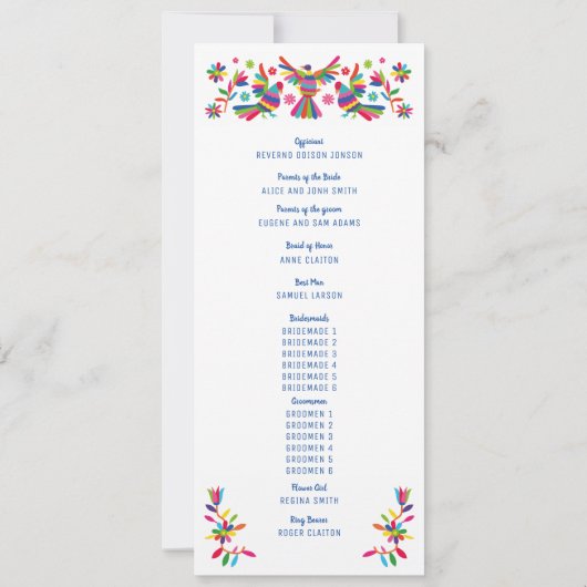 KLEURRIJK MEXICAANS OTOMI-PROGRAMMA (Achterkant)