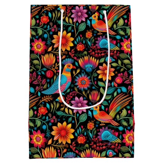 Kleurrijk Mexicaans patroon Medium Cadeauzakje (Achterkant)