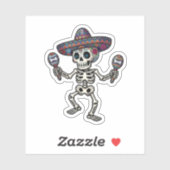 Kleurrijk Mexicaans Skelet Sticker (Vel)