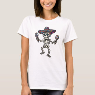 Kleurrijk Mexicaans Skelet T-shirt