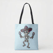 Kleurrijk Mexicaans Skelet Tote Bag (Voorkant)