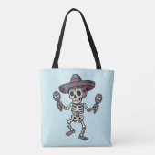 Kleurrijk Mexicaans Skelet Tote Bag (Achterkant)