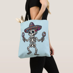 Kleurrijk Mexicaans Skelet Tote Bag