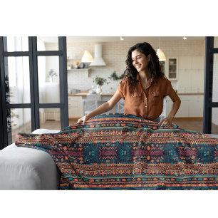 Kleurrijk Mexicaans stijlpatroon Fleece Deken