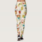 Kleurrijk Mid-Century modern geometrisch patroon Leggings (Achterkant)