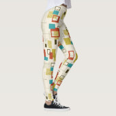 Kleurrijk Mid-Century modern geometrisch patroon Leggings (Rechts)