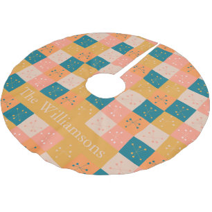 Kleurrijk, middelbaar, atoompatroon gepersonalisee kerstboom rok