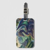 Kleurrijk, middeleeuws Drakenkasteel Bagagelabel (Voorkant (verticaal))