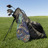 Kleurrijk, middeleeuws Drakenkasteel Golfhanddoek (Groen)