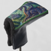 Kleurrijk, middeleeuws Drakenkasteel Golfheadcover (3/4 voorkant)