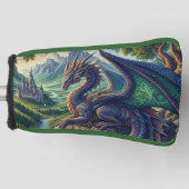 Kleurrijk, middeleeuws Drakenkasteel Golfheadcover (Voorkant)