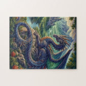 Kleurrijk, middeleeuws Drakenkasteel Legpuzzel (Horizontaal)